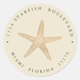 Adesivo Redondo Elegante FAUX DOURADO Endereço de devolução costei