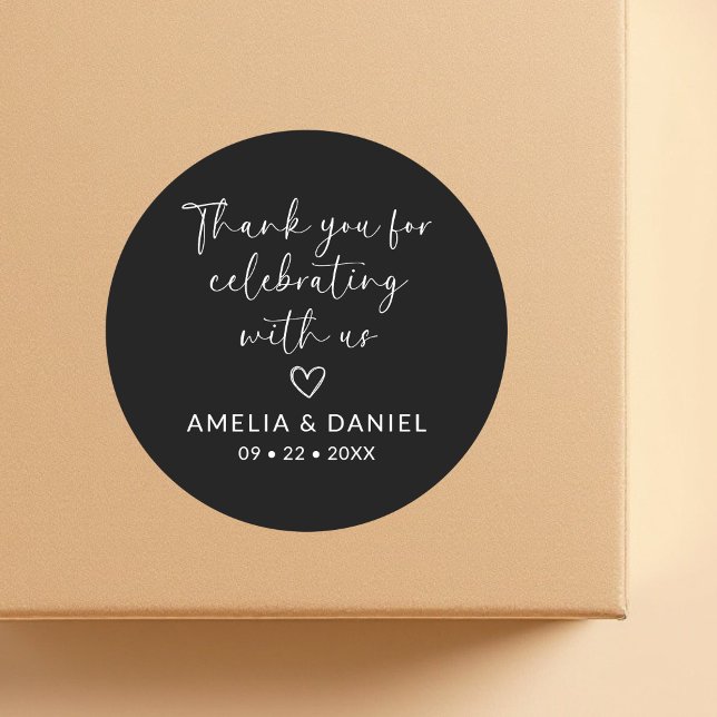 Adesivo Redondo Elegante Favor de Agradecimento por Celebrar Conos (Criador carregado)