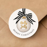 Adesivo Redondo Elegante Felry Christmas Bauble<br><div class="desc">Elegante Vapito Clássico de Natal Borrível.</div>