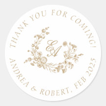 Elegante Floral Dourado Obrigado por vir