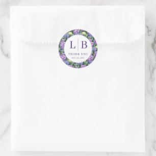 Adesivo Redondo Elegante Floral Roxo