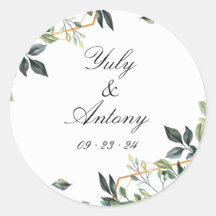 Elegante Geométrico Dourado Redondo com Folhagem