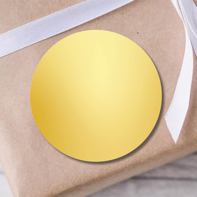 Adesivo Redondo Elegante Glamor Chic Faux Modelo Dourado (Criador carregado)