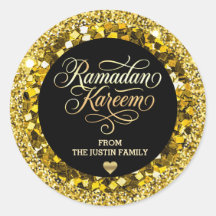 Elegante Glitter Dourado Preto Ramadan 