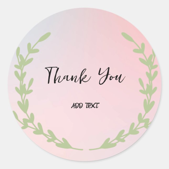 Adesivo Redondo Elegante gradiente de floral em aquarela nome de a (Frente)