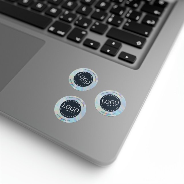 Adesivo Redondo Elegante holográfico do logotipo comercial persona (Business Logo Holographic Round Stickers)