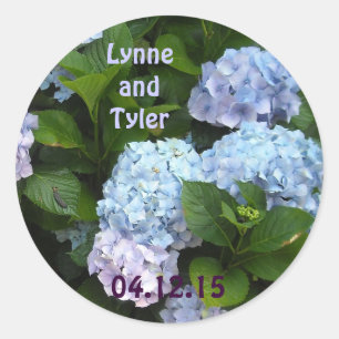 Adesivo Redondo Elegante Hydrangea Save the Date