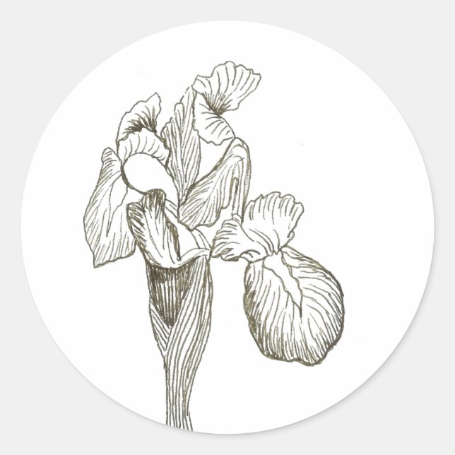 Adesivo Redondo Elegante Iris Sticker (Frente)