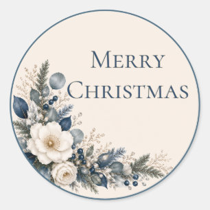 Adesivo Redondo Elegante Jardim Lunar de Natal Botânico