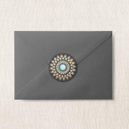 Adesivo Redondo Elegante Lotus Flower Mandala