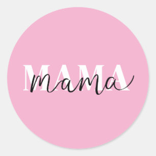 Adesivo Redondo Elegante "Mama" Design moderna para mães