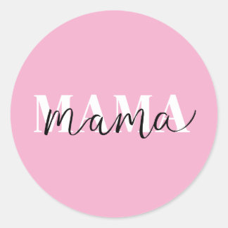 Adesivo Redondo Elegante "Mama" Design moderna para mães