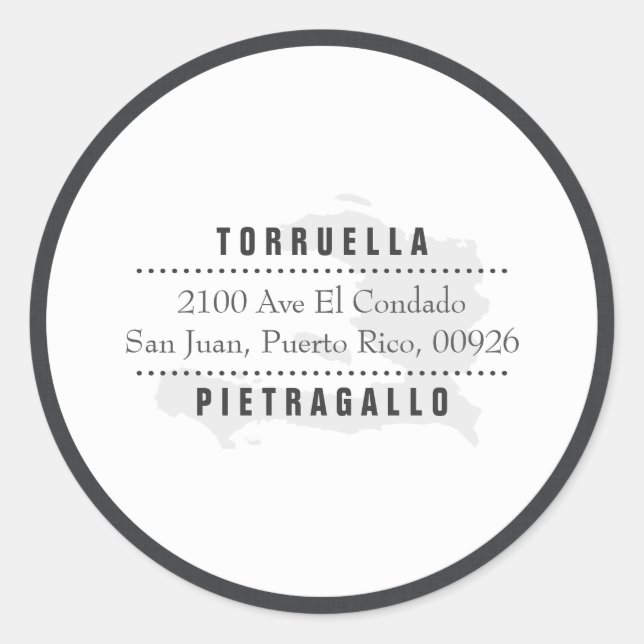 Adesivo Redondo Elegante: Mapa do Haiti (Frente)