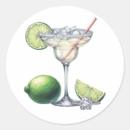 Adesivo Redondo Elegante Margs e Matrimony Chá de panela