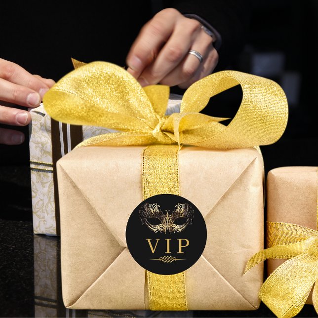 Adesivo Redondo Elegante Mascarada negro VIP muito importante (Criador carregado)
