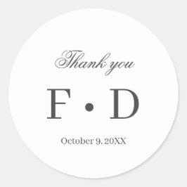 Adesivo Redondo Elegante Minimalista, obrigado, palerma