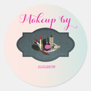 Adesivo Redondo Elegante Moder Girly,Artista Makeup
