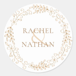 Adesivo Redondo Elegante Modern Floral Garland