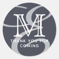 Elegante Moderno Monograma Duplo Chic Obrigado