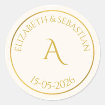 Elegante Monograma Dourado Favor de Casamento Mini