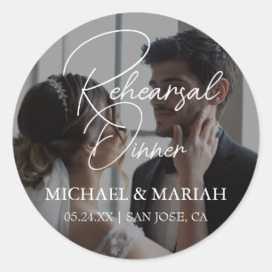 Adesivo Redondo Elegante Na Noite Antes Do Ensaio Jantar Foto