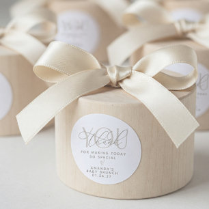 Adesivo Redondo Elegante Neutro Cremoso Obrigado