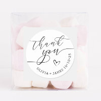 Elegante Obrigado Escrevendo Favor De Casamento Ca