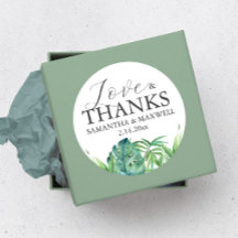 Elegante Obrigado Vinhetas Tropicais De Casamento