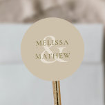 Adesivo Redondo Elegante Oriental Minimalista<br><div class="desc">Este Elegante Pau Clássico Minimalista Oriental cria um humor elegante e caprichoso. Fácil de personalizar para sua tendência e eventos modernos.</div>