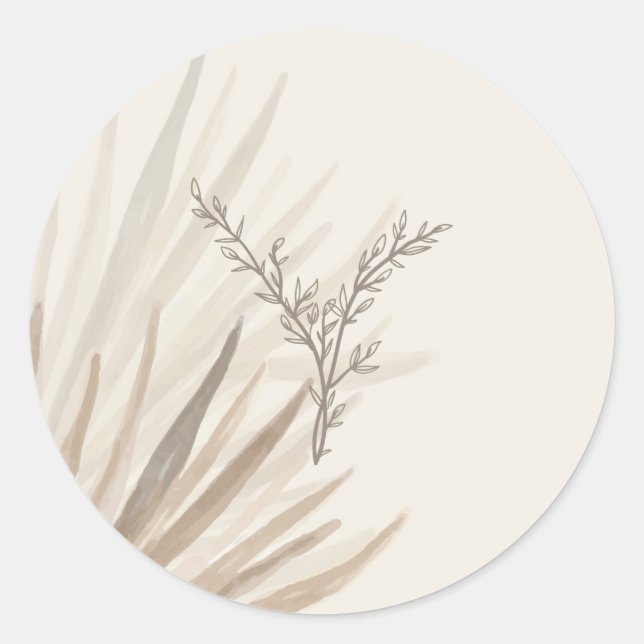 Adesivo Redondo Elegante Palms Envelopes do Deserto (Frente)