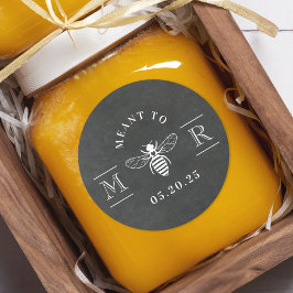 Adesivo Redondo Elegante quer ser casada de mel de abelhas, favori