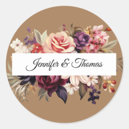 Adesivo Redondo Elegante Renaissance Floral Wedker