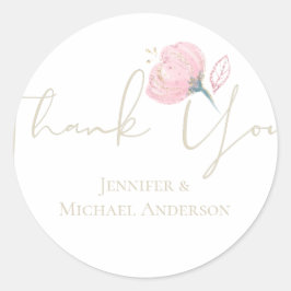 Adesivo Redondo Elegante Rosa Dourado Disparador de Casamento Mode