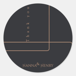 Adesivo Redondo elegante rosa dourado preto Moderno 