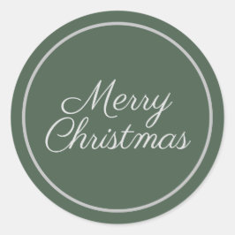 Adesivo Redondo Elegante Roteiro Verde Feliz Natal