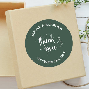 Adesivo Redondo Elegante Sage Green Obrigado Favor De Casamento