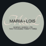 Adesivo Redondo Elegante Sage Green Pink Weded Monogrammed<br><div class="desc">Marcas de Favoritos Monogramas para Casamento</div>