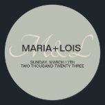 Adesivo Redondo Elegante Sage Green Pink Weded Monogrammed<br><div class="desc">Marcas de Favoritos Monogramas para Casamento</div>