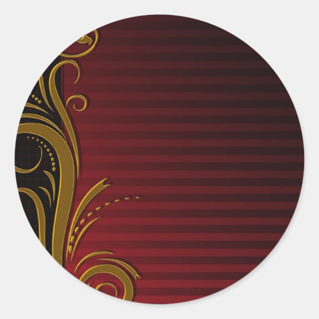 Adesivo Redondo Elegante Scroll Design (Frente)