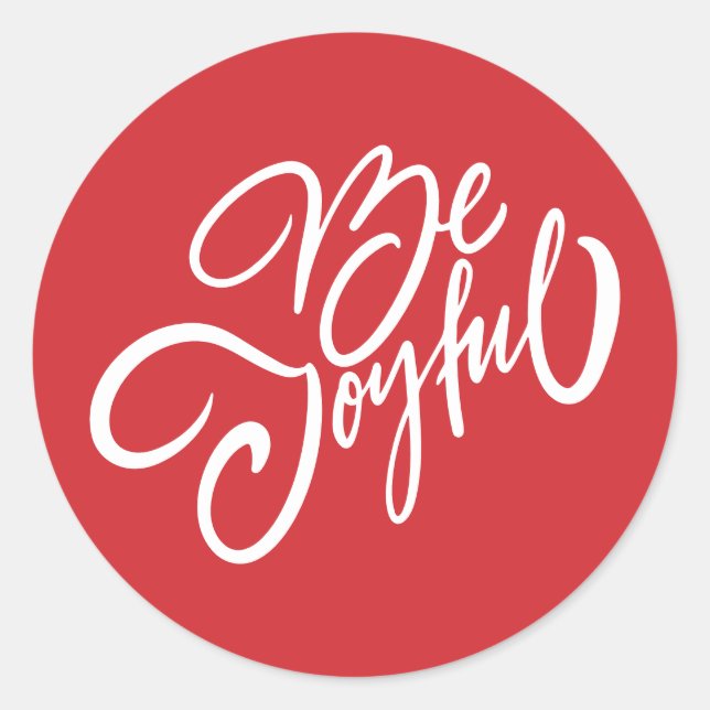 Adesivo Redondo Elegante Seja Joyful Holiday Design (Frente)