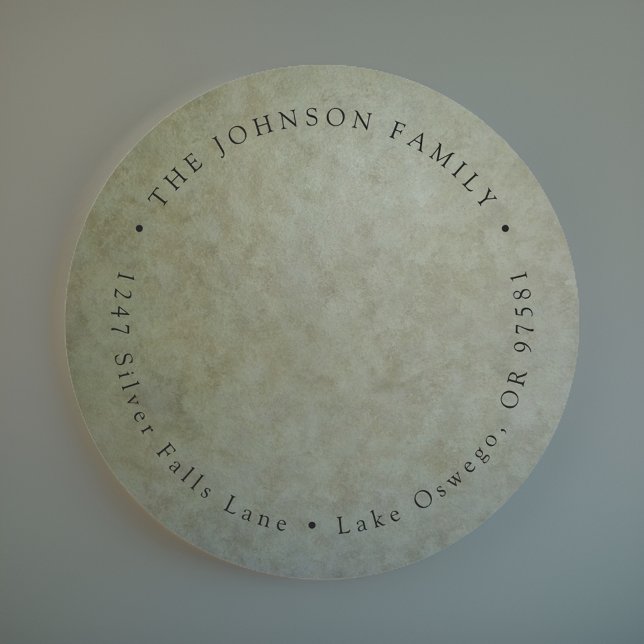 Adesivo Redondo Elegante Selo Dourado de Retorno de Endereço (Criador carregado)