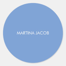 Elegante Simples Chique Azul Minimalista Nome