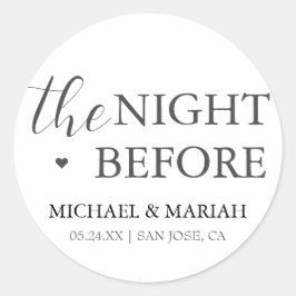 Adesivo Redondo Elegante Simples Na Noite Antes Do Janto De Ensaio