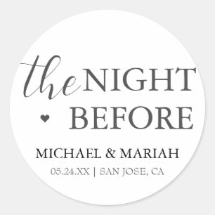 Adesivo Redondo Elegante Simples Na Noite Antes Do Janto De Ensaio