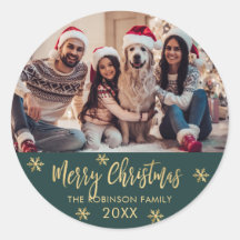 Elegante Snowflake Green e Dourado Natal