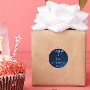 Adesivo Redondo Elegante Sparkle Design para Sticker de Casamento