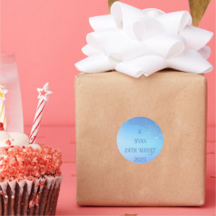 Adesivo Redondo Elegante Sparkle Design para Sticker de Casamento