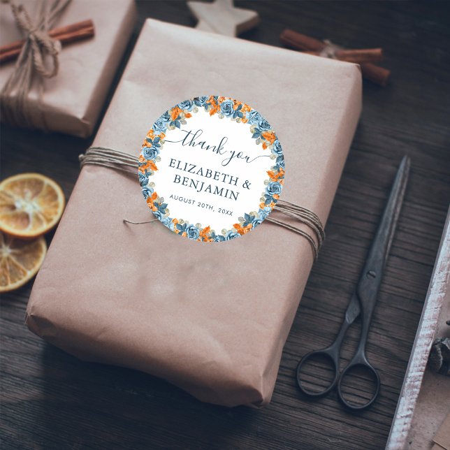 Adesivo Redondo Elegante Terracotta Marinho Azul E Ferrugem Obriga (Criador carregado)