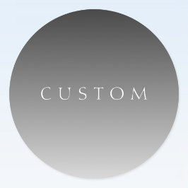 Adesivo Redondo Elegante texto em gradiente ombre cinza moderno si