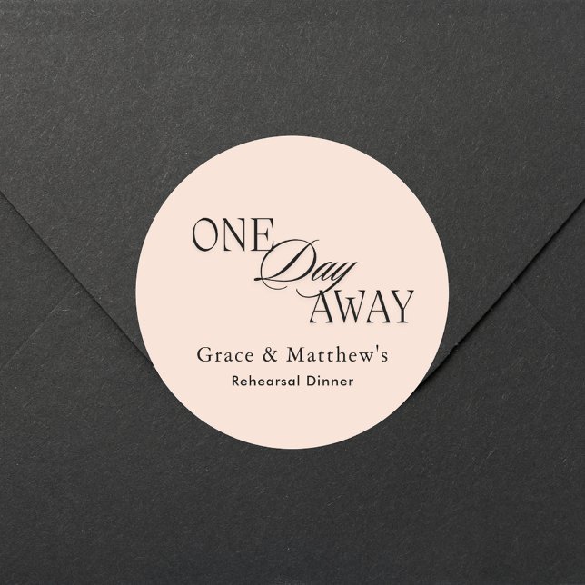 Adesivo Redondo Elegante Um Dia De Ausência De Ensaio Janta Rosa E (Criador carregado)